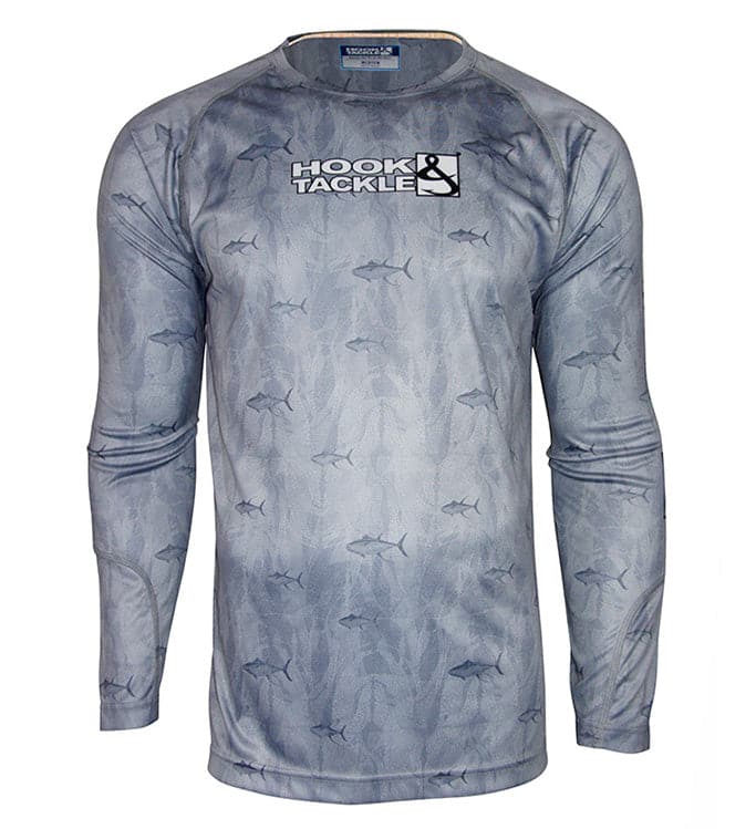 Men's Blue Tuna Texture Long Sleeve UV Protection Fishing Shirt - Image 4