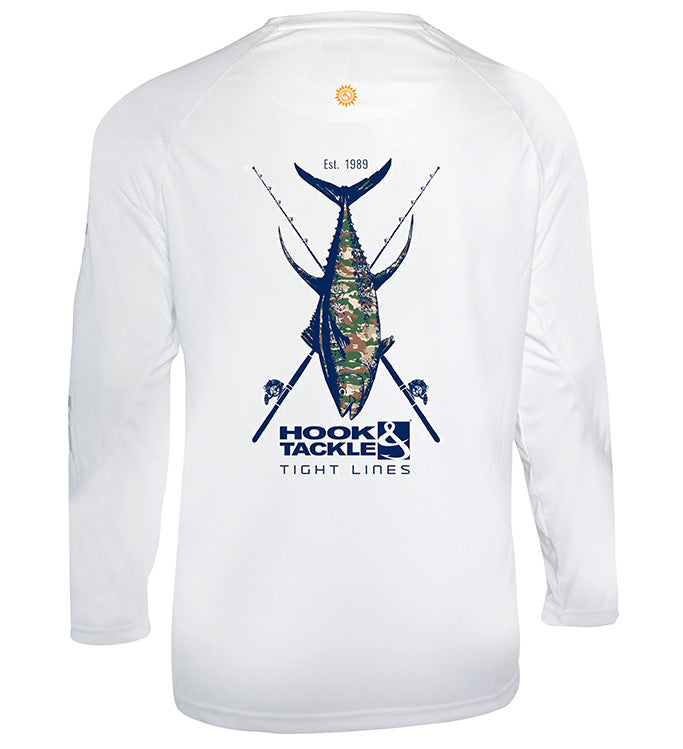 Youth Long Sleeve Camo Tuna Performance Fishing Shirt
