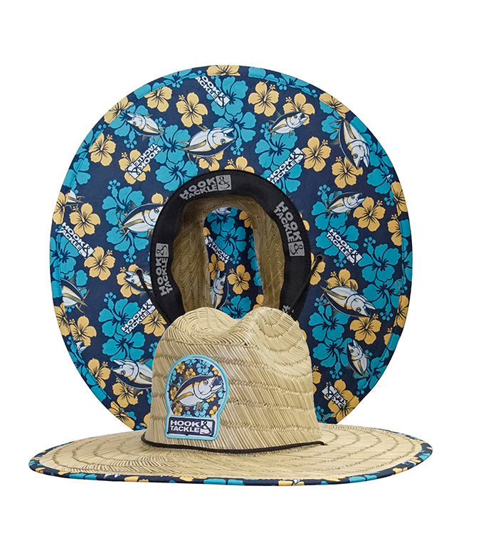 Tuna Tropical Straw Lifeguard Hat with Chin Strap