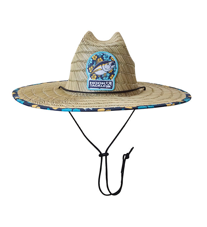Tuna Tropical Straw Lifeguard Hat with Chin Strap