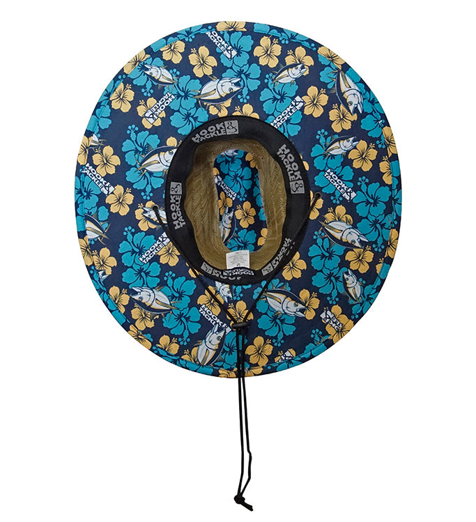 Tuna Tropical Straw Lifeguard Hat with Chin Strap