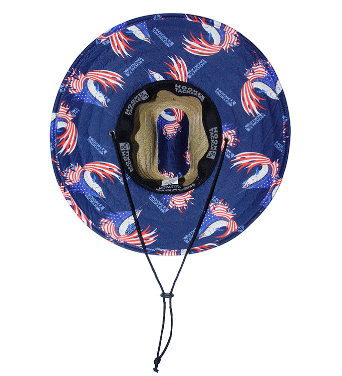 Sails & Stripes Premium Straw Lifeguard Hat with Patriotic Print - Image 4