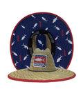 Tuna Print Straw Lifeguard Hat with Patriotic Patch