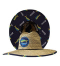 Mahi Mahi print straw lifeguard hat by Hook & Tackle featuring a performance fish patch on the front.