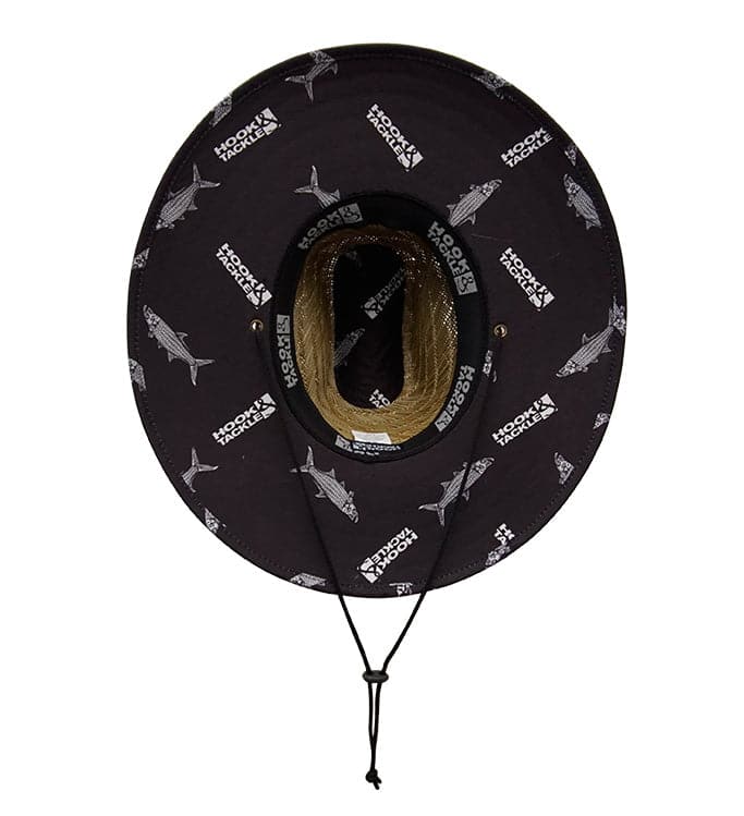 Tarpon Rods Straw Hat with Under-Brim Print and Adjustable Cord - Image 2