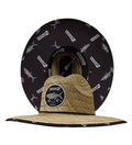 Hook & Tackle Tarpon Rods straw lifeguard hat with detailed tarpon pattern on the under-brim.