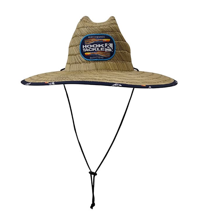 Marlin Lure Print Straw Lifeguard Hat with Stretch Fit - Image 3