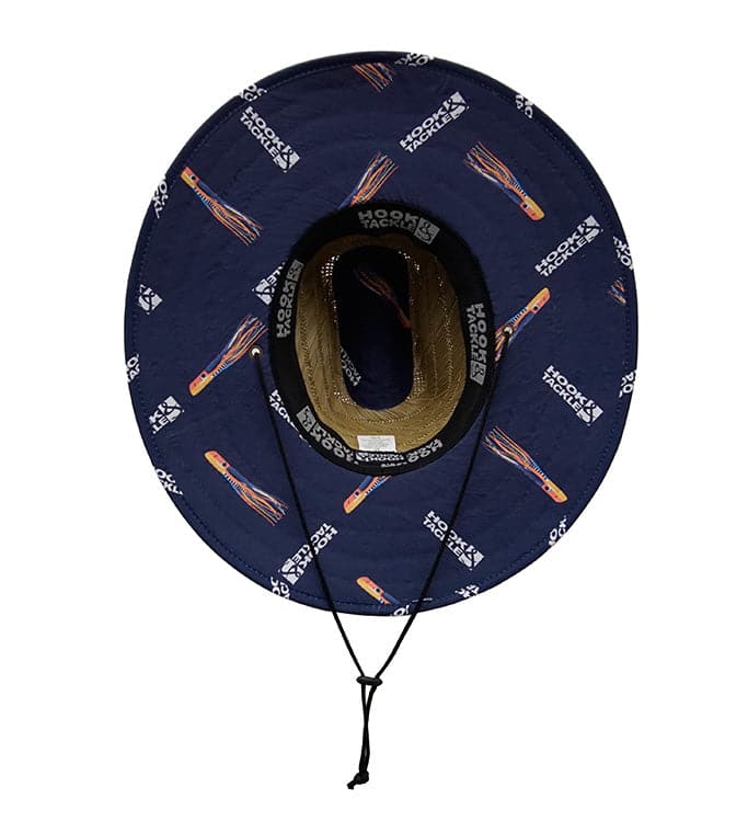 Marlin Lure Print Straw Lifeguard Hat with Stretch Fit - Image 2
