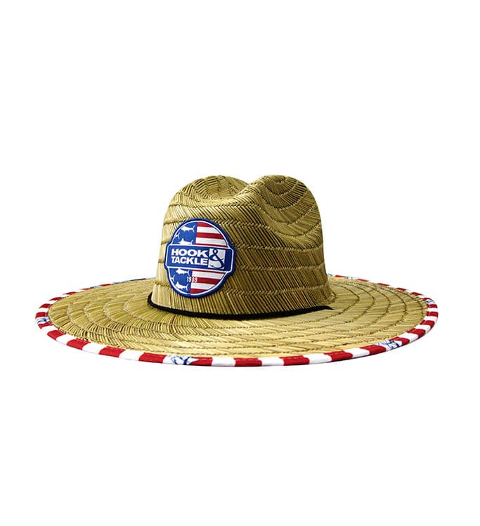 U.S. Marlins Straw Lifeguard Hat with Patriotic Underbrim - Image 2