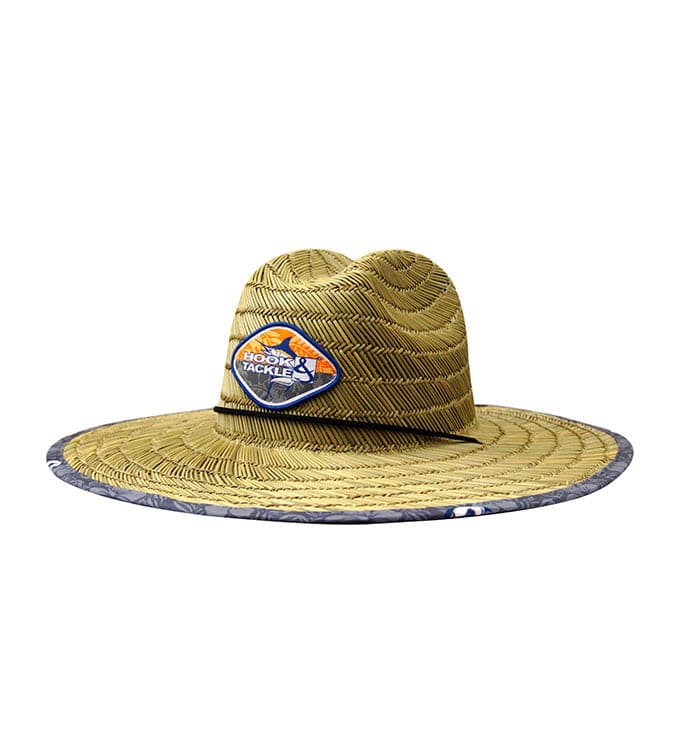 Tropic Marlin Straw Lifeguard Hat with Floral Underbrim