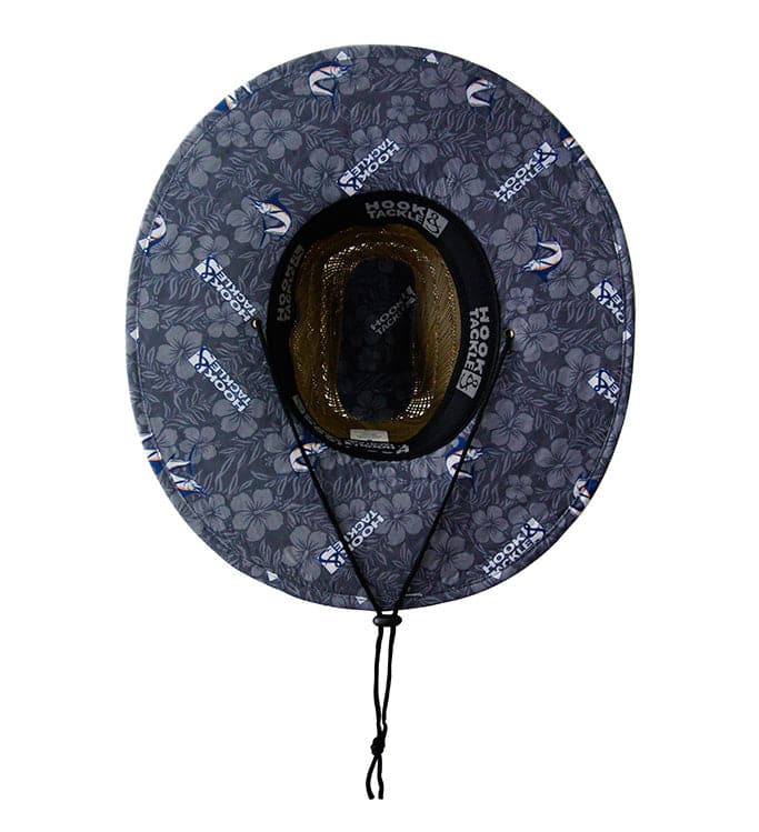Tropic Marlin Straw Lifeguard Hat with Floral Underbrim