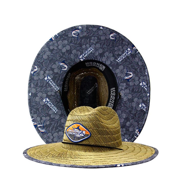 Tropic Marlin Straw Lifeguard Hat with Floral Underbrim