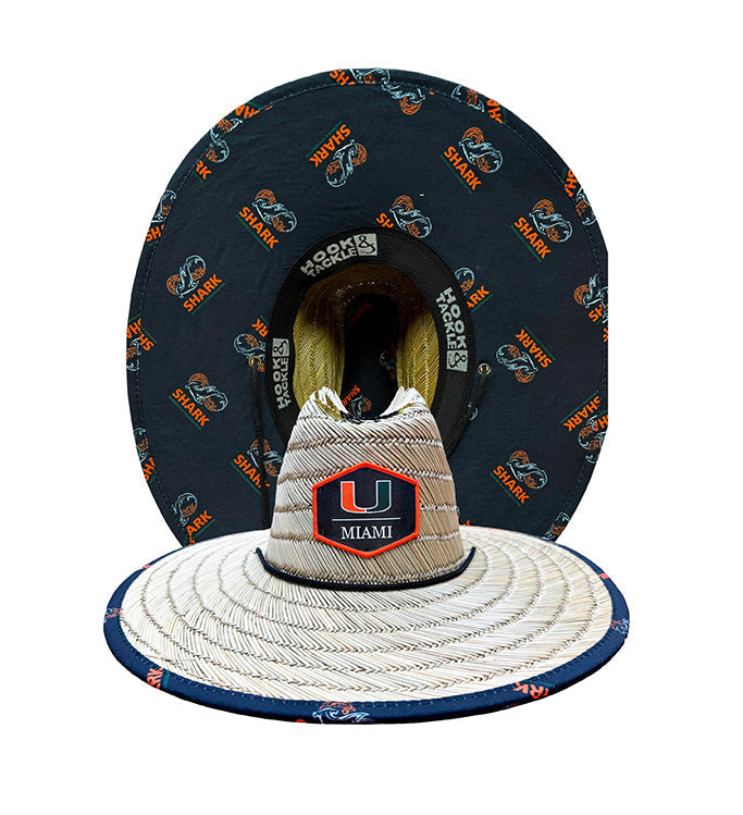 University of Miami Logo Lifeguard Straw Hat for Sun Protection