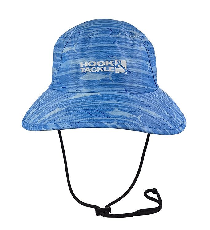 Marlin Latitude Printed Fishing Bucket Hat with Chin Strap