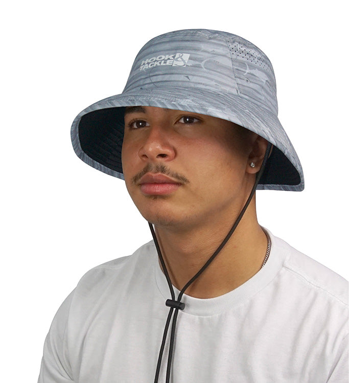 Marlin Latitude Printed Fishing Bucket Hat with Chin Strap