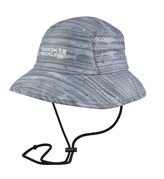Marlin Latitude Printed Fishing Bucket Hat with Chin Strap