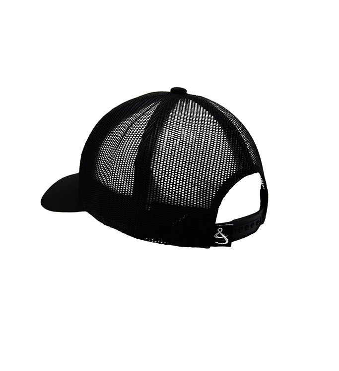 University of Miami Shark Research Fishing Trucker Hat Black - Image 2