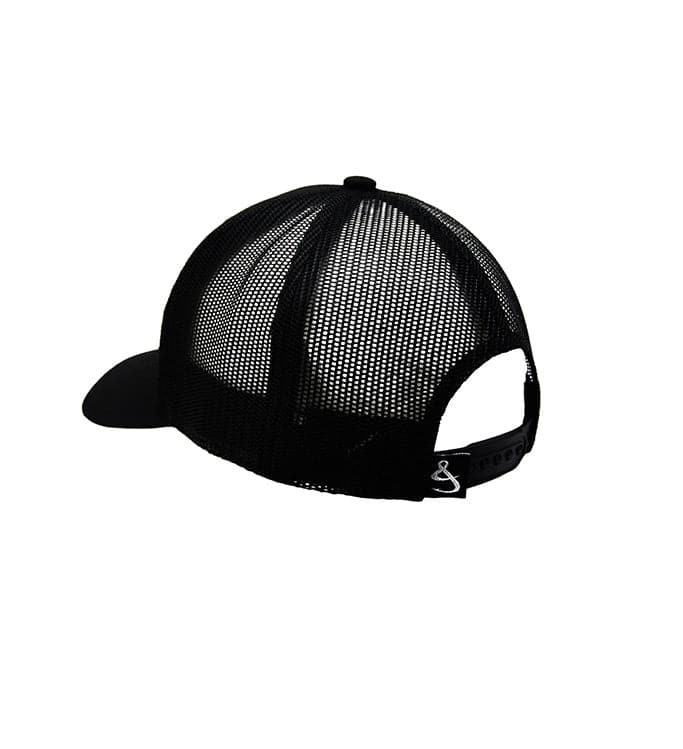 Navy Blue and White Logo Fishing Trucker Hat with Mesh Back