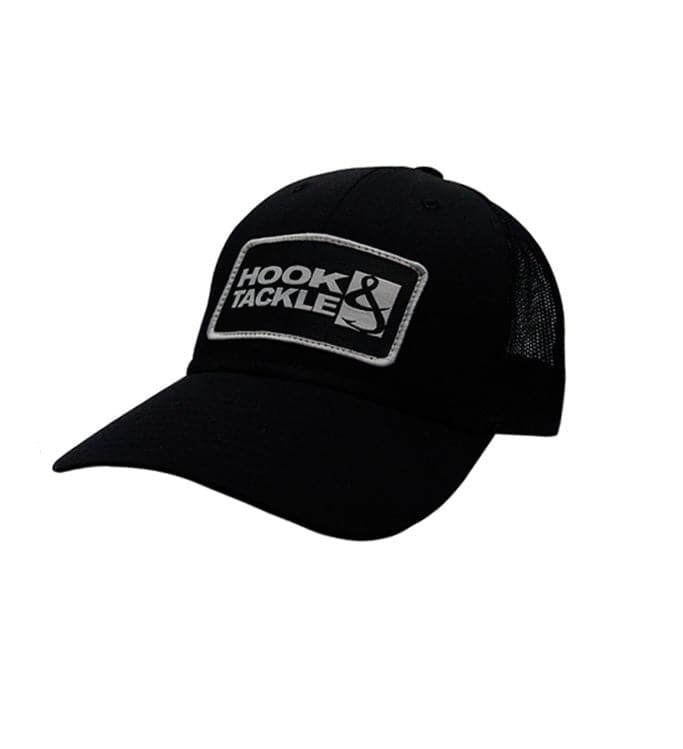 Navy Blue and White Logo Fishing Trucker Hat with Mesh Back