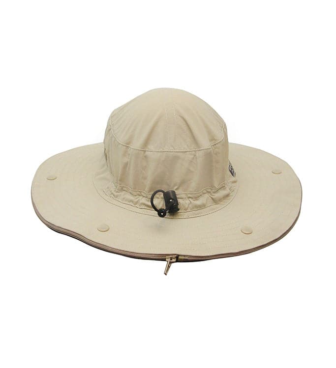 Beige Fishing Sun Hat with Detachable Mosquito Net Protection - Image 3