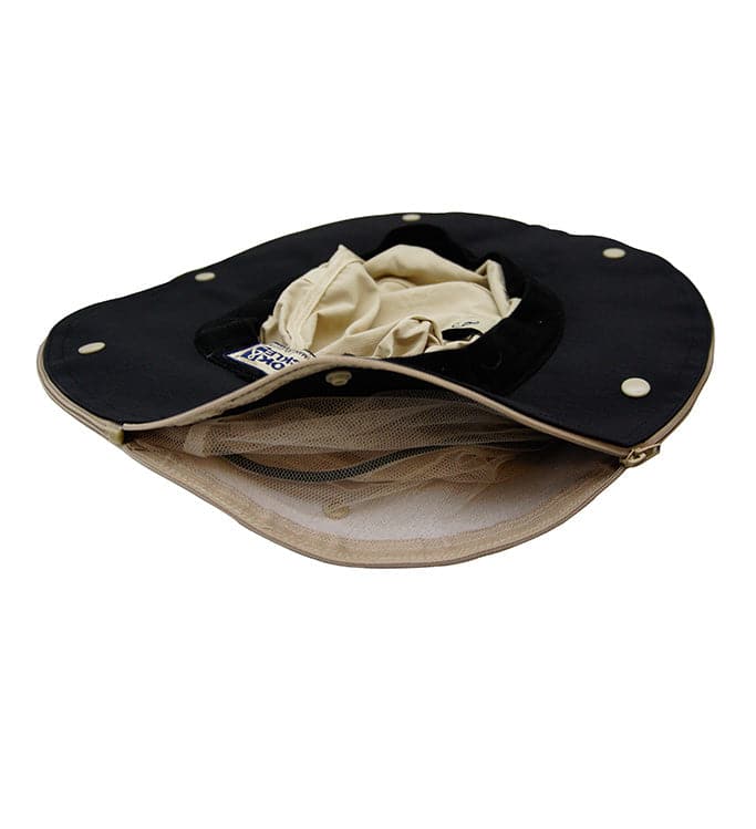 Beige Fishing Sun Hat with Detachable Mosquito Net Protection - Image 5