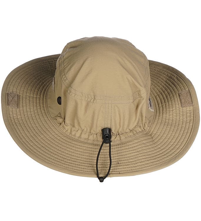 Khaki Fisherman Wide Brim Sun Hat with Chin Strap - Image 2