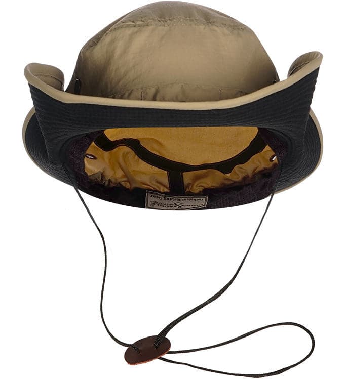Khaki Fisherman Wide Brim Sun Hat with Chin Strap - Image 4