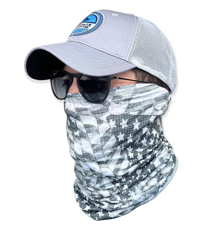 Americana Flag Print Fishing Neck Gaiter with UPF Sun Protection - Image 2