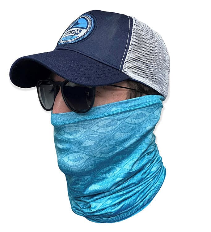 Blue Fish Pattern Fishing Neck Gaiter with UPF Sun Protection - Image 2