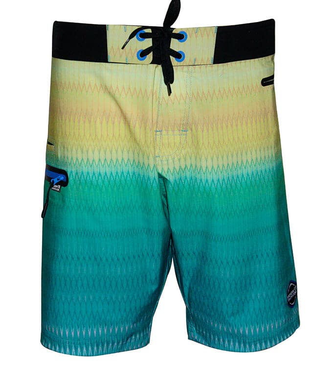 Men's Gradient Scales Stretch Boardshorts Yellow Blue - Image 3