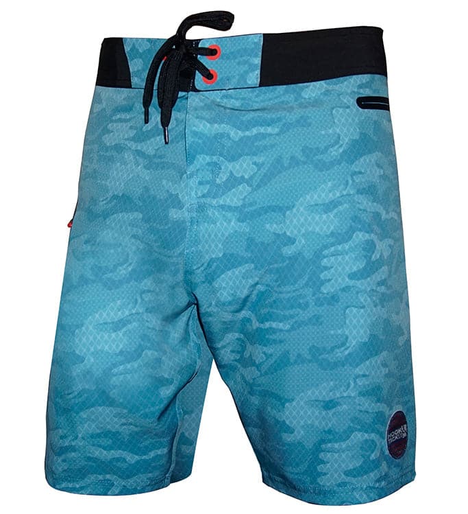 Men's Geo Camo Blue Stretch Fishing Boardshorts