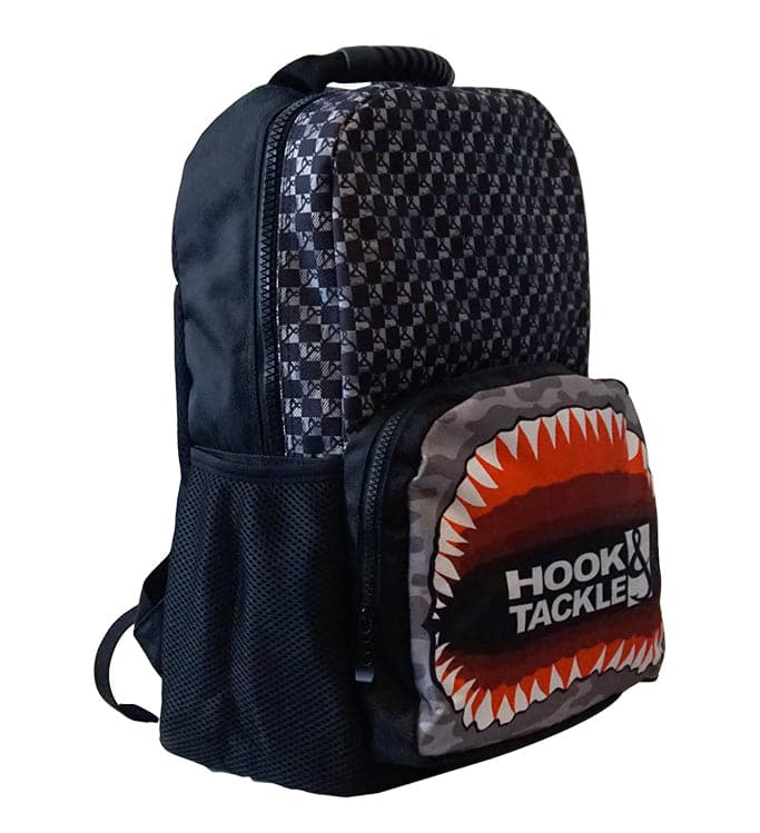 Jaws Fishing Tackle Backpack with Shark Jaw Graphic Design - Image 2