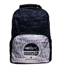 Hook & Tackle Skinz Fishing Backpack with black and white tarpon scale pattern