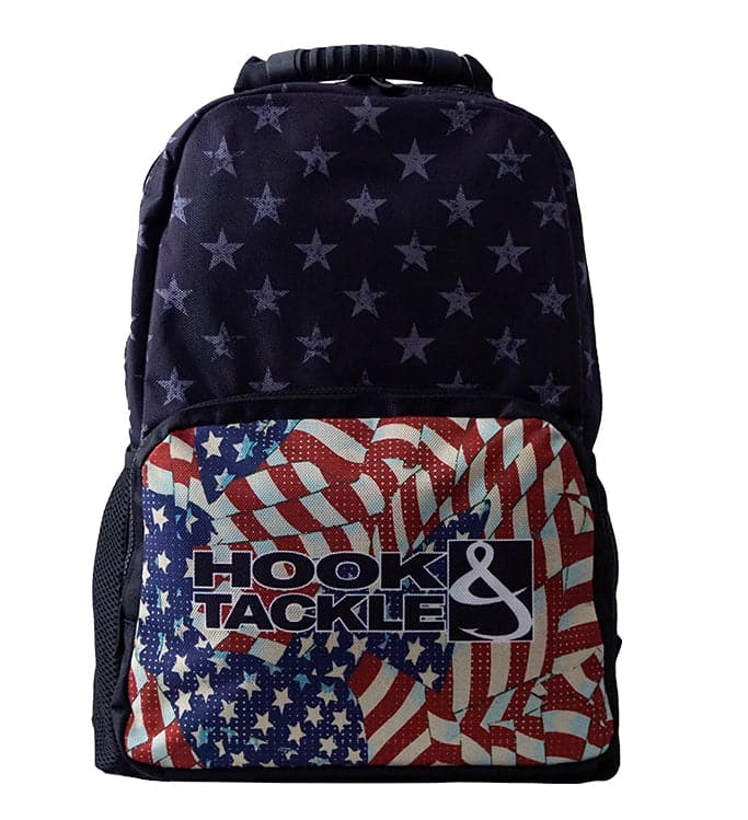 Patriot Fishing Tackle Backpack in Red White and Blue