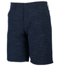 Mens navy blue hybrid fishing shorts with 4-way stretch fabric