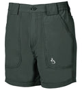 Dark green lightweight nylon stretch hybrid fishing shorts for men by Hook & Tackle