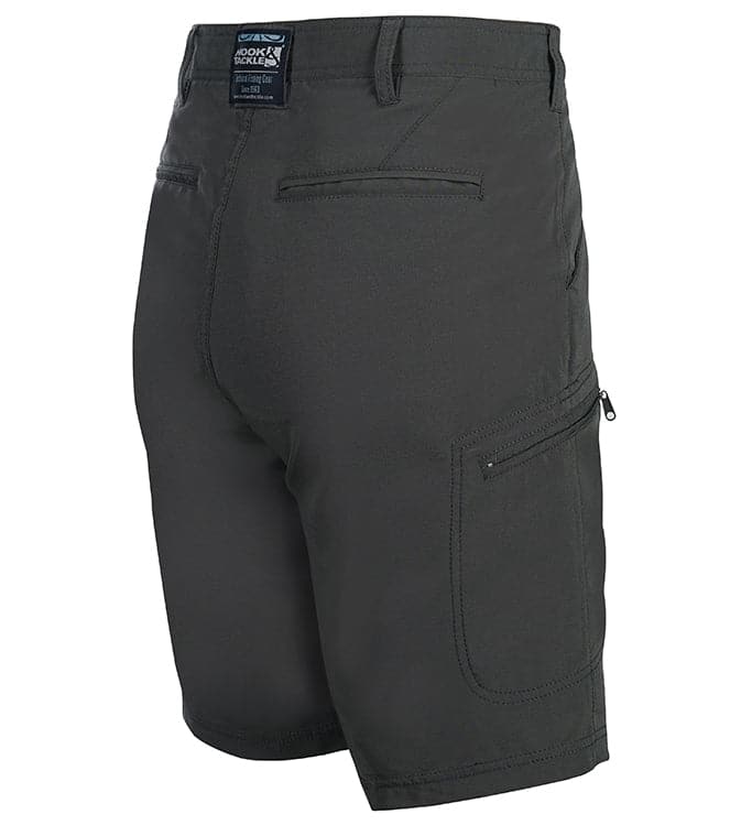 Men's Driftwood Stretch Cargo Fishing Shorts in Charcoal
