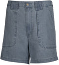 Men's blue casual fishing shorts with multiple pockets and elastic waistband detail