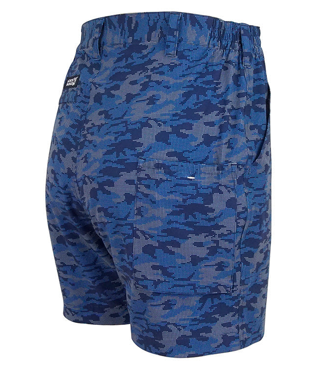 Men's Lightweight Dot Camo Stretch Hybrid Fishing Shorts Blue