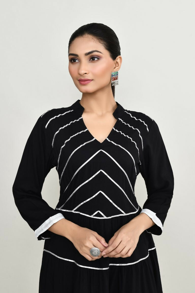 Joban Fashion Black Rayon Kurta Set