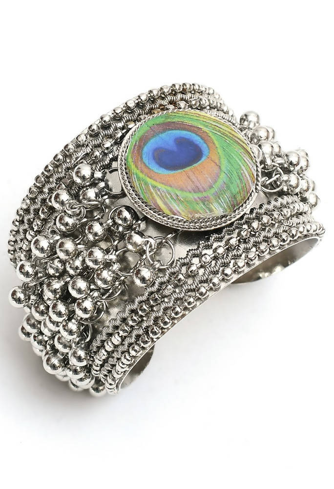 Ghungroo Handcrafted Oxidised Cuff Bracelet