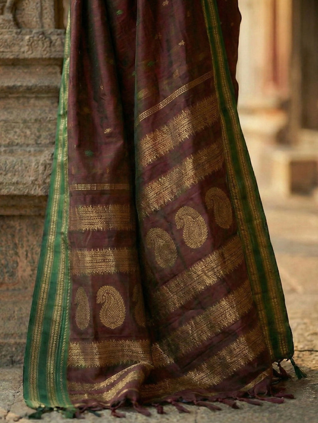 Maroon Soft Silk Saree with Matching Blouse