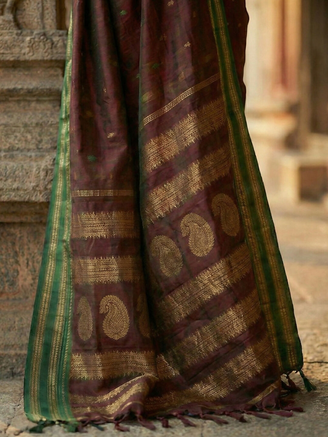 Maroon Soft Silk Saree with Matching Blouse