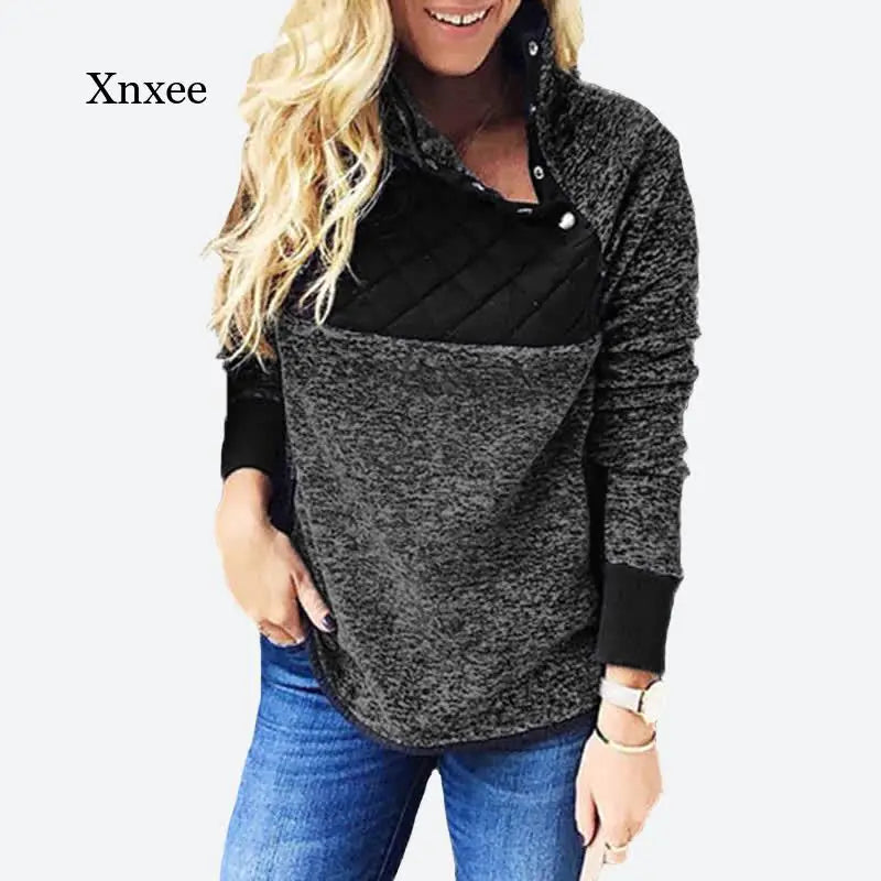 Women's Sherpa Pullover Hoodie Quilted Detail Autumn Winter - Image 16