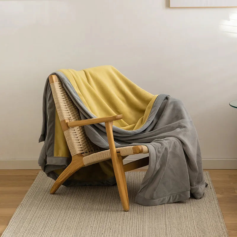 Simple Japanese Style Plain Milk Velvet Casual Blanket