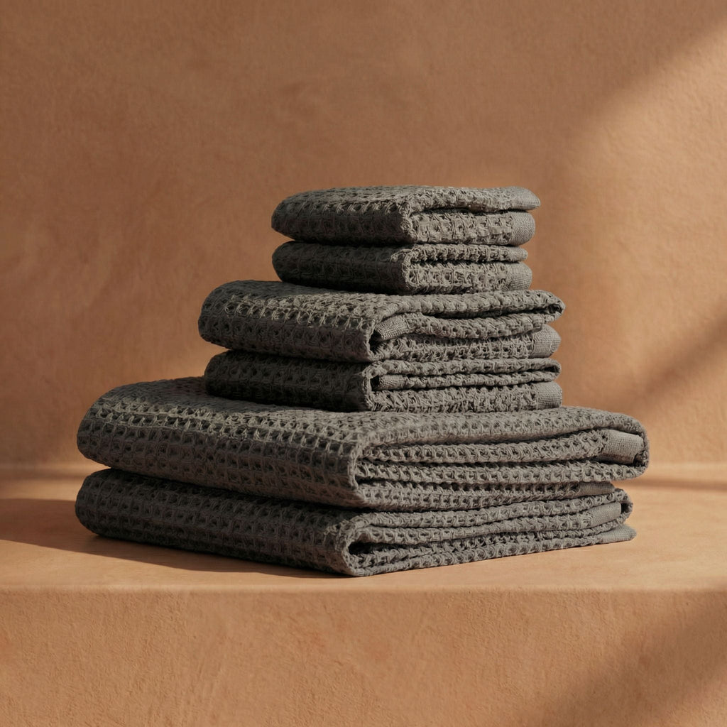 Sedona White Cotton Waffle Weave Bath Towel