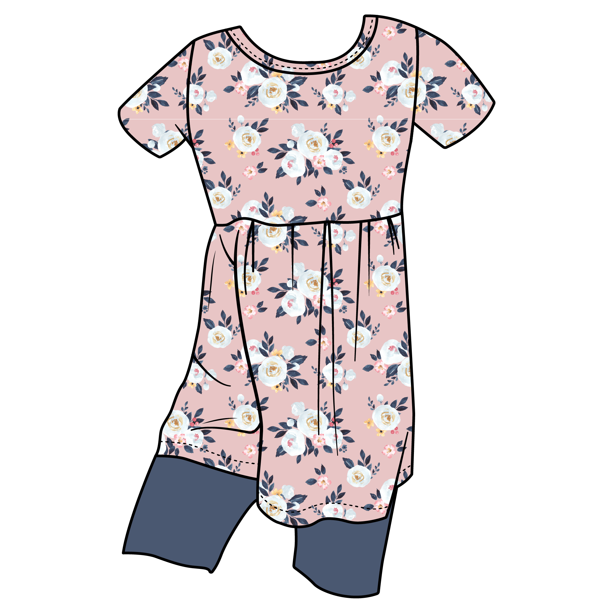 Maggie Floral Bamboo Short Sleeve Tunic + Short Set