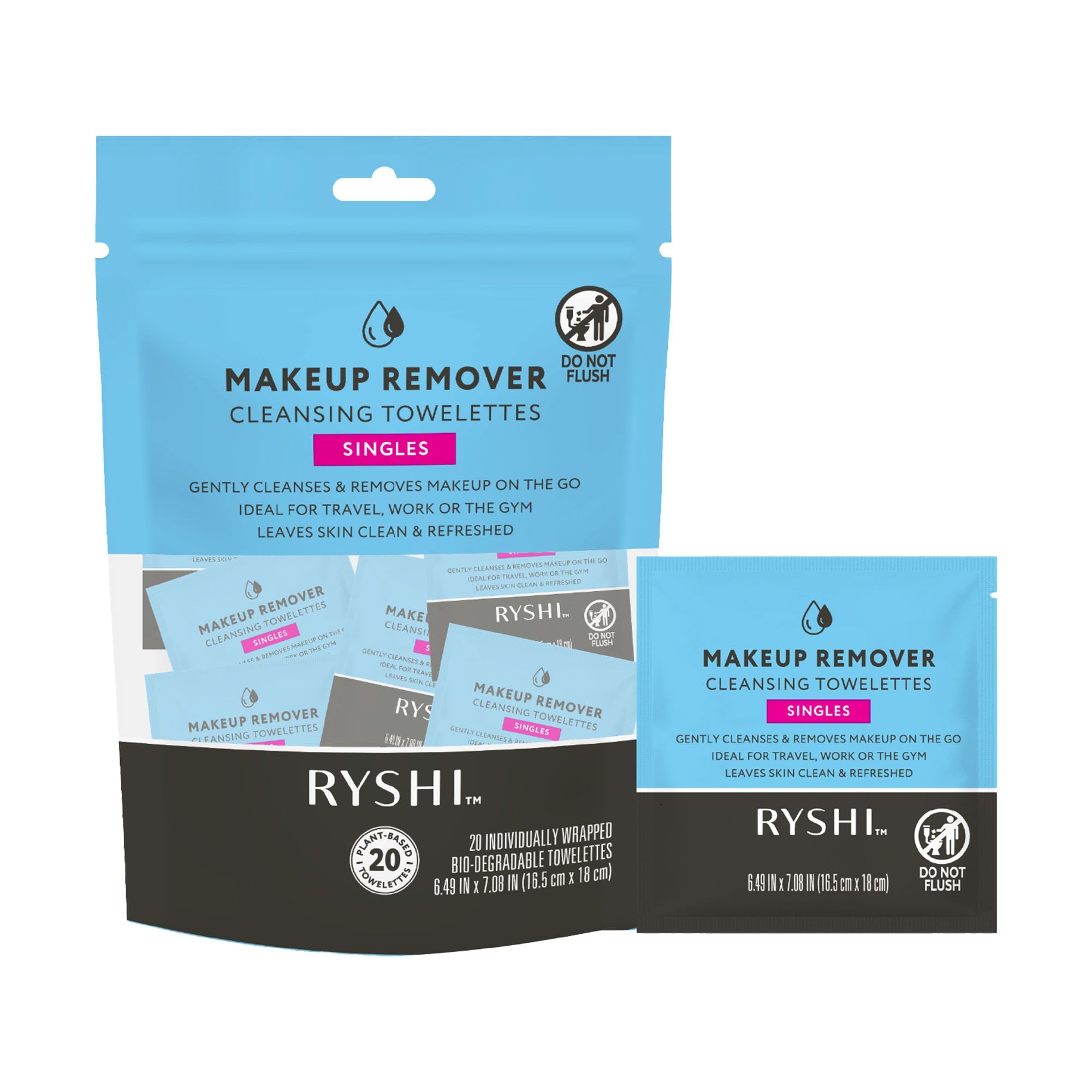 Makeup Remover Cleansing Towelettes – Individually Wrapped, Travel-Friendly, Safe for Face, Lips & Eyes