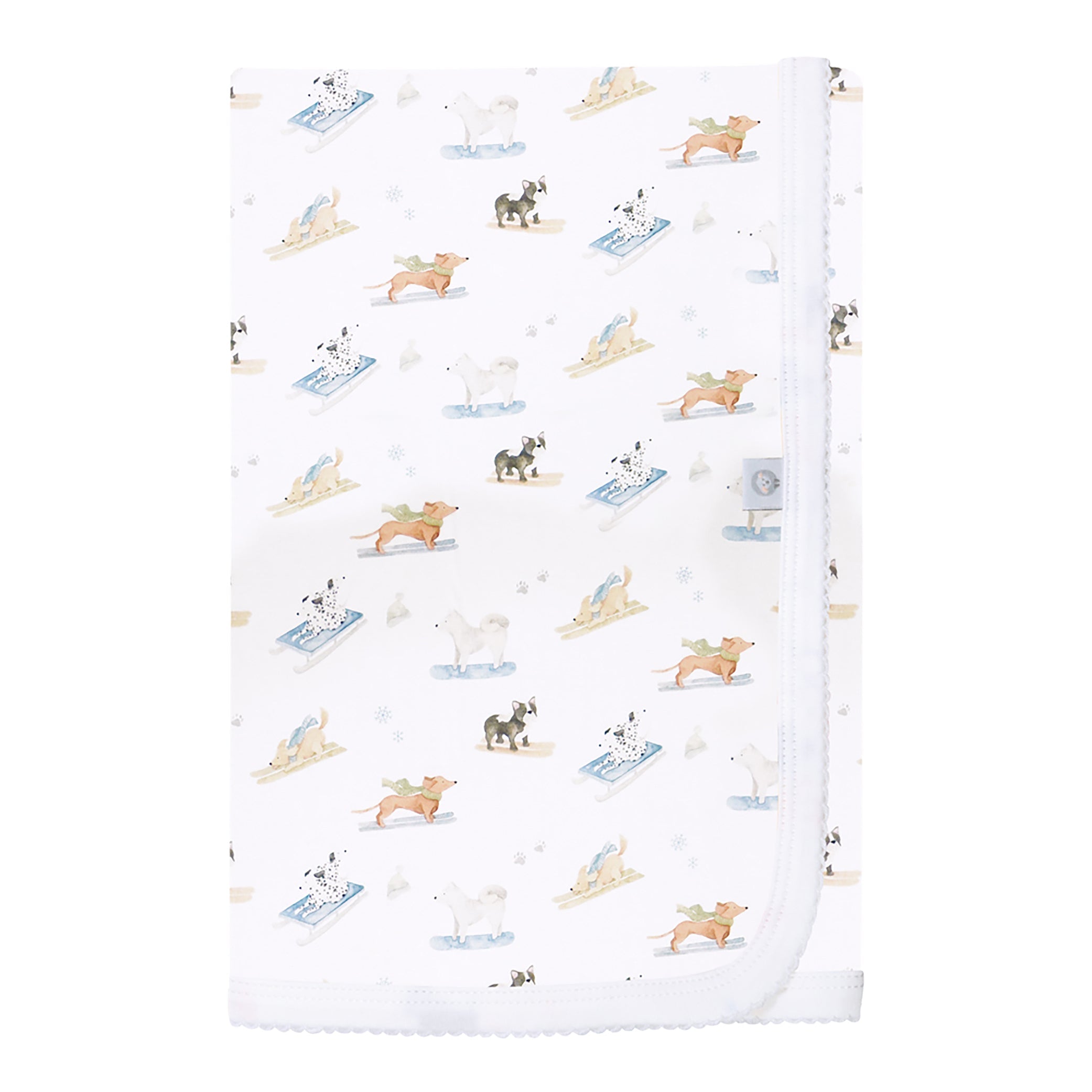 Ski Pups Boy Pima Baby Blanket