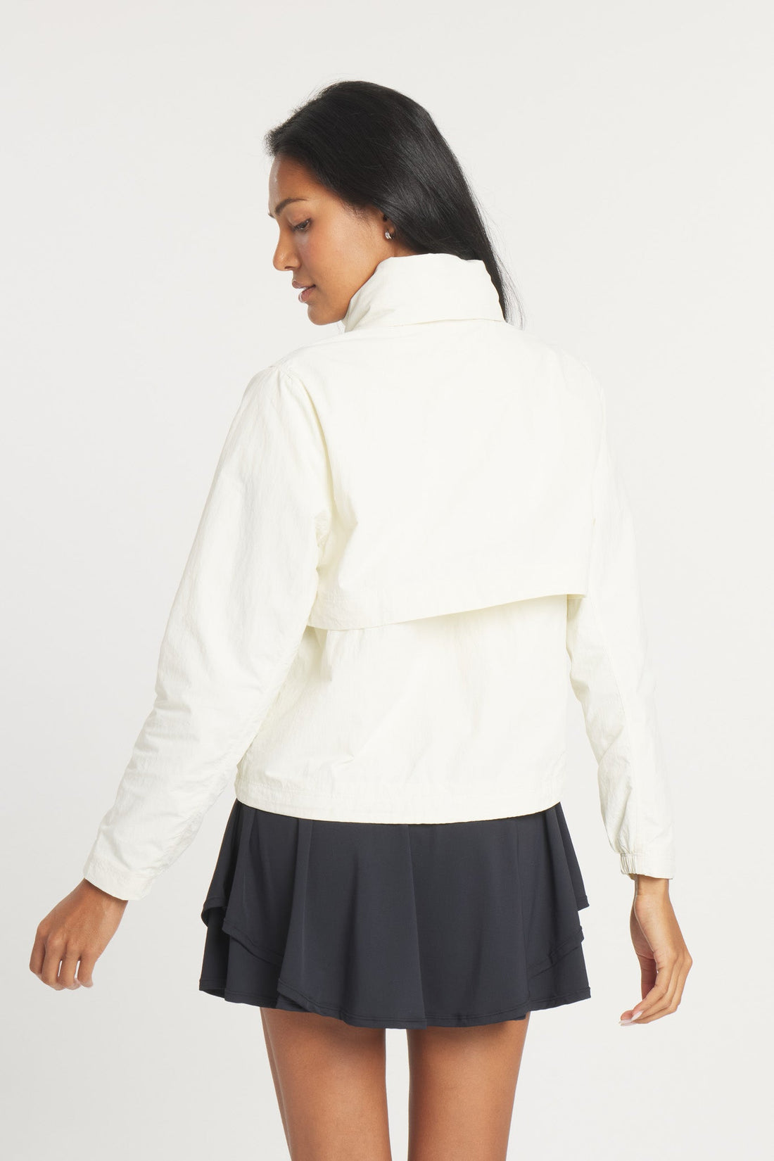Women's Lightweight Rain Jacket in Birch with Stowable Hood - Image 2